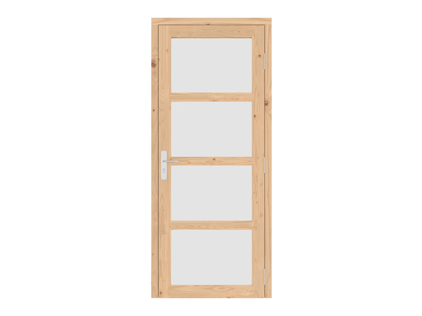 Vuren Enkele Deur 4-Ruits Links Draaiend 91 x 214 cm - Afbeelding 2